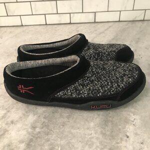 KURU Shoes Womens Size 8 Black Gray Draft Knit Arch Support Plantar Fascitis